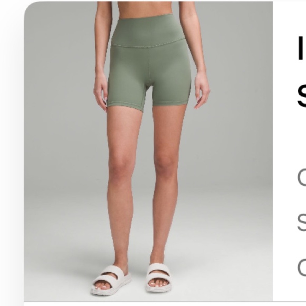 Lululemon align high rise short 6” size 6 - grey eucalyptus
